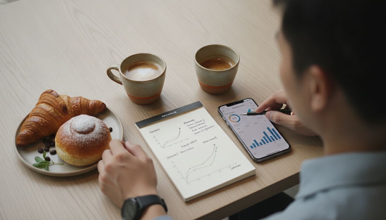 F&B marketing strategy planning with coffee and revenue analytics