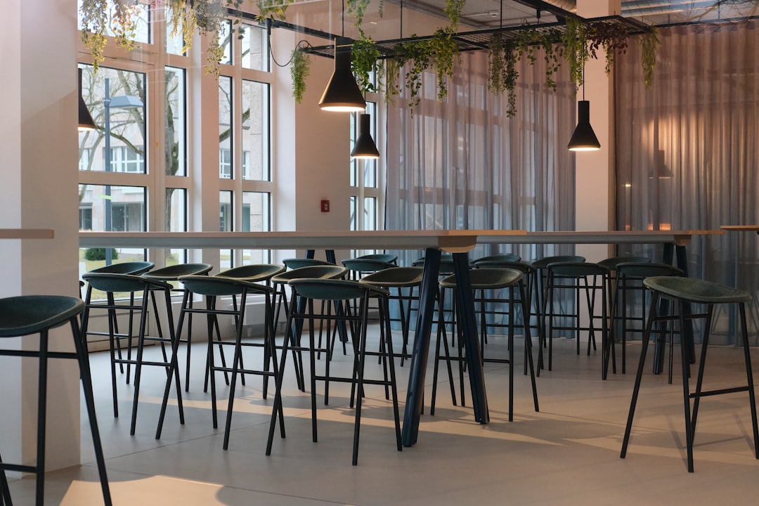 Warm café interior with natural editorial lighting