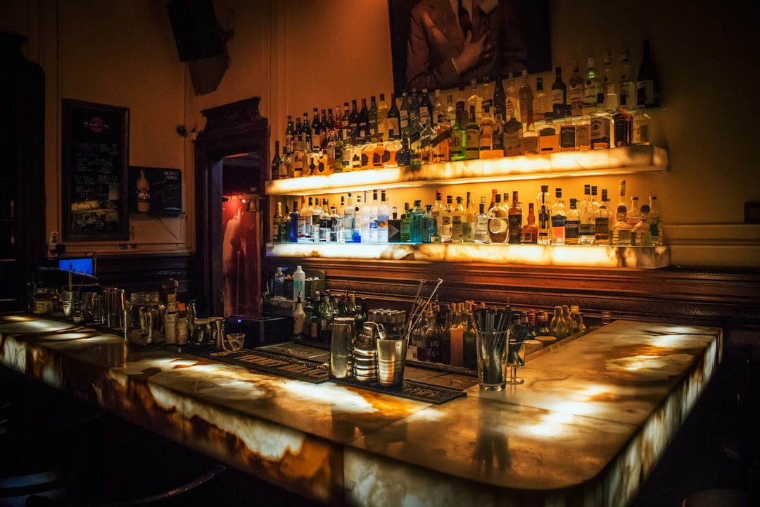 Sophisticated cocktail bar interior